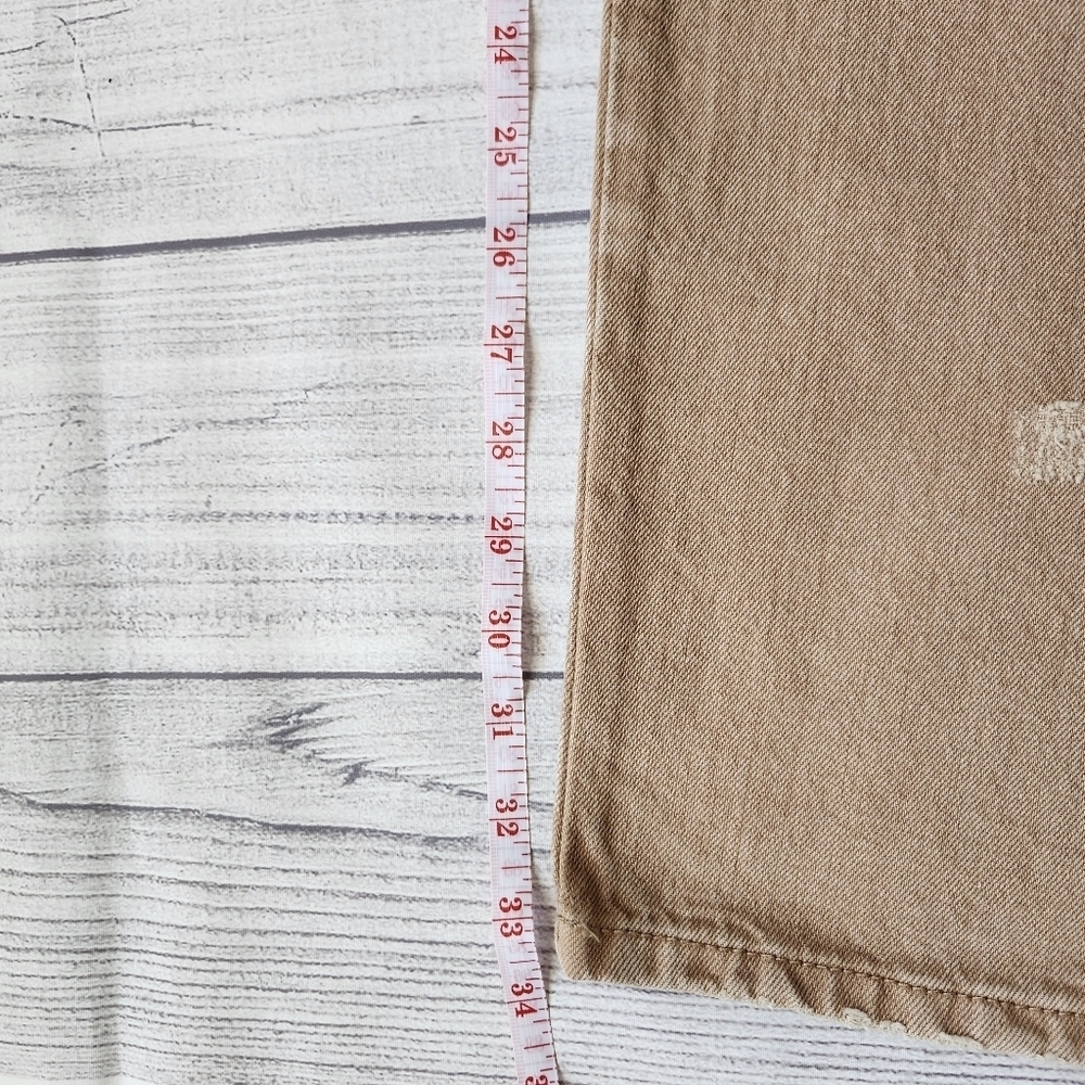 Men's Biker Slim Distressed Jeans (Tan/Taupe Wash) - Picture 13 of 16